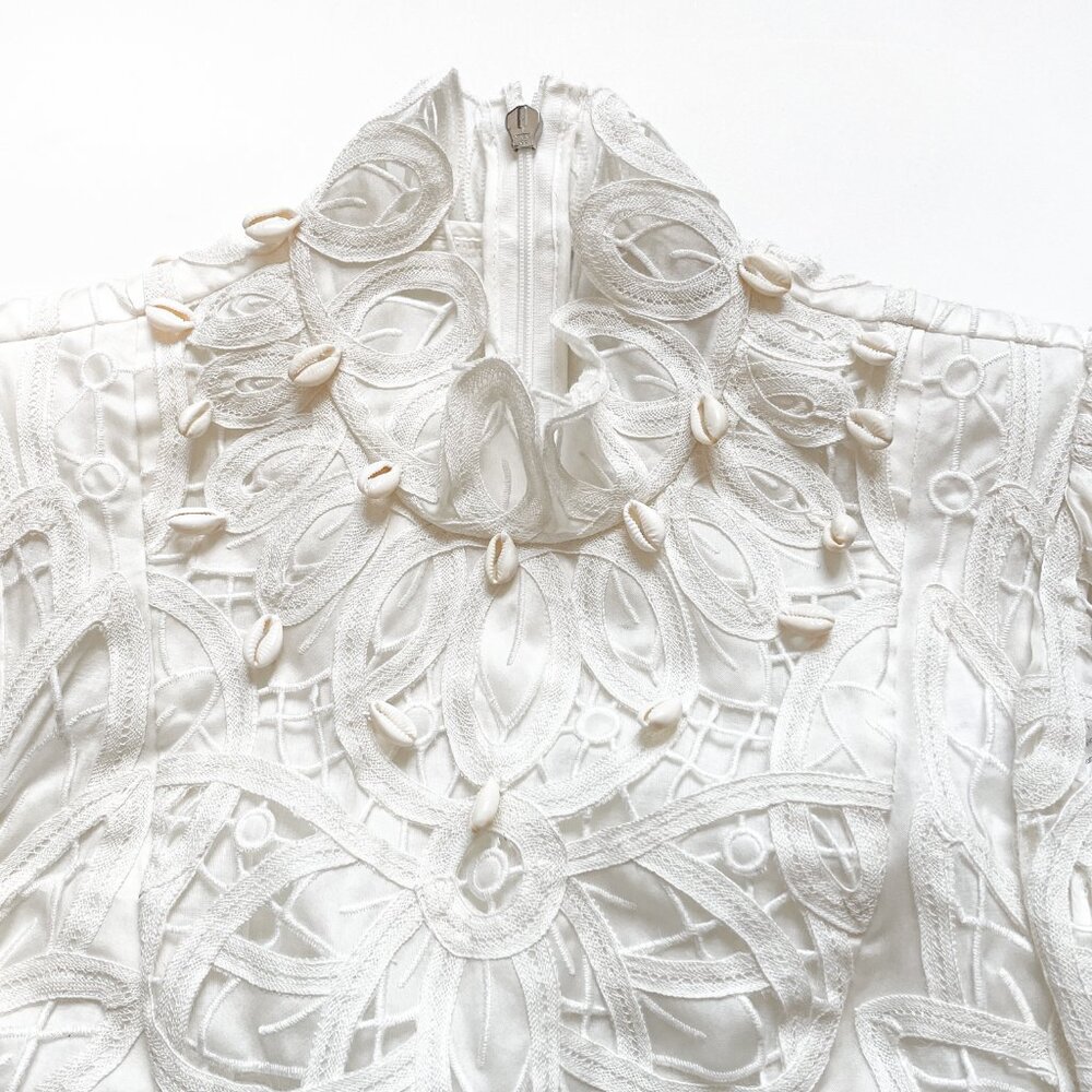 Zimmermann Wavelength Fringed Bodice Top Ivory Size AU 0 US 4 NEW NWT - Picture 5 of 16